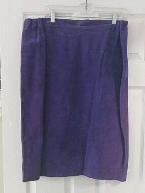 Purple Women’s Suede Midi Skirt
